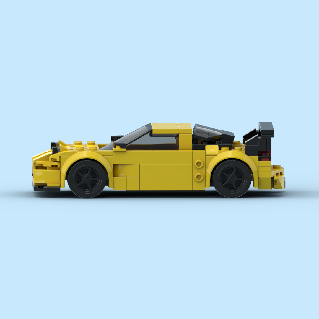 国产兼容性小颗粒积木经典speed RX-7赛车模型儿童益智手工玩具车