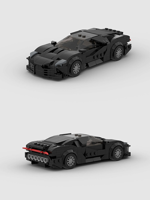 小颗粒国产积木speed系列La Voiture Noire 模型儿童拼图玩具礼物