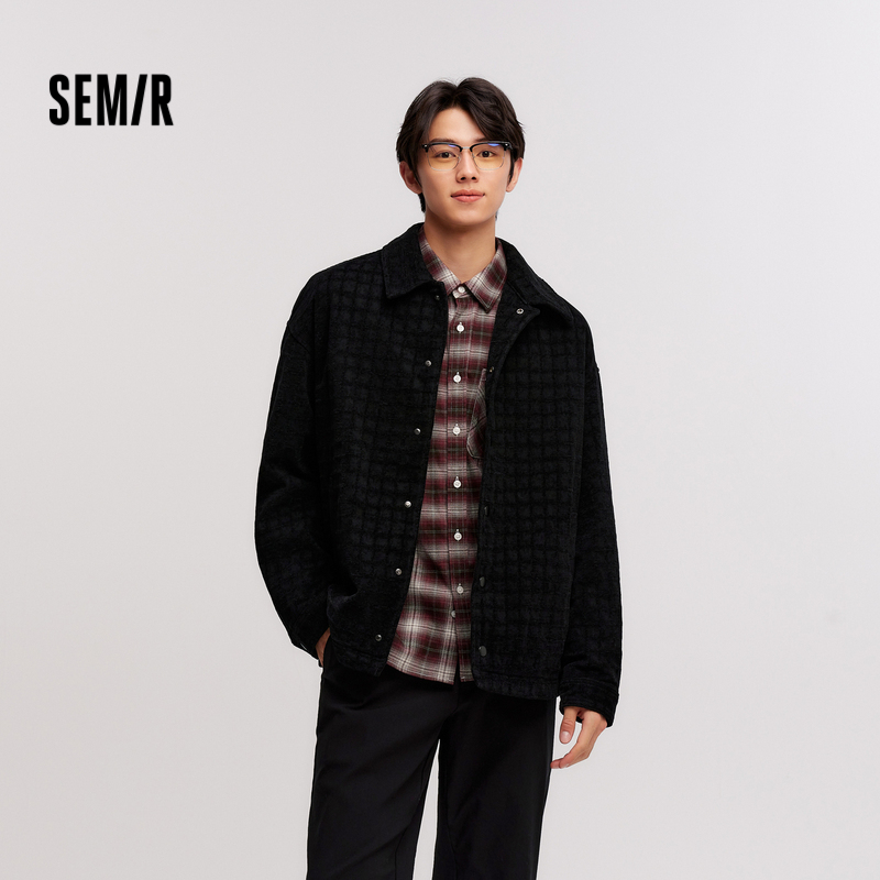 森马牛仔外套肌理感教练员夹克男