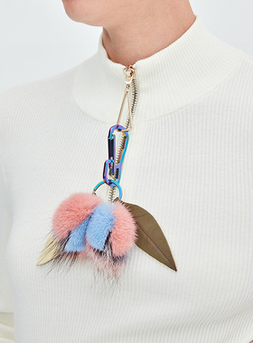 FAROE FOREST新款进口水貂毛原创设计包包挂饰汽车钥匙扣