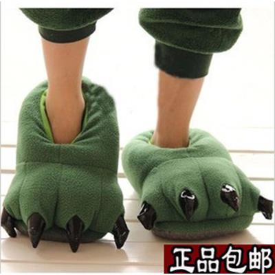 卡通毛绒爪子防滑保暖棉拖