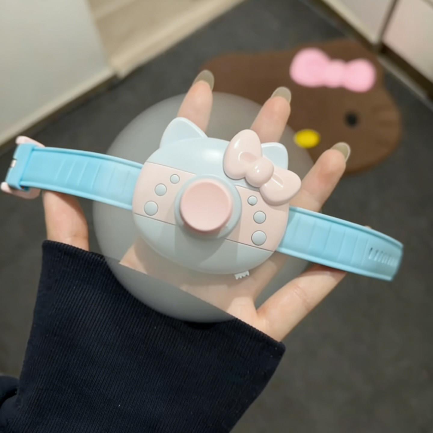 可爱小猫手表风扇学生儿童小型随身可携式USB充电静音迷你电风扇.