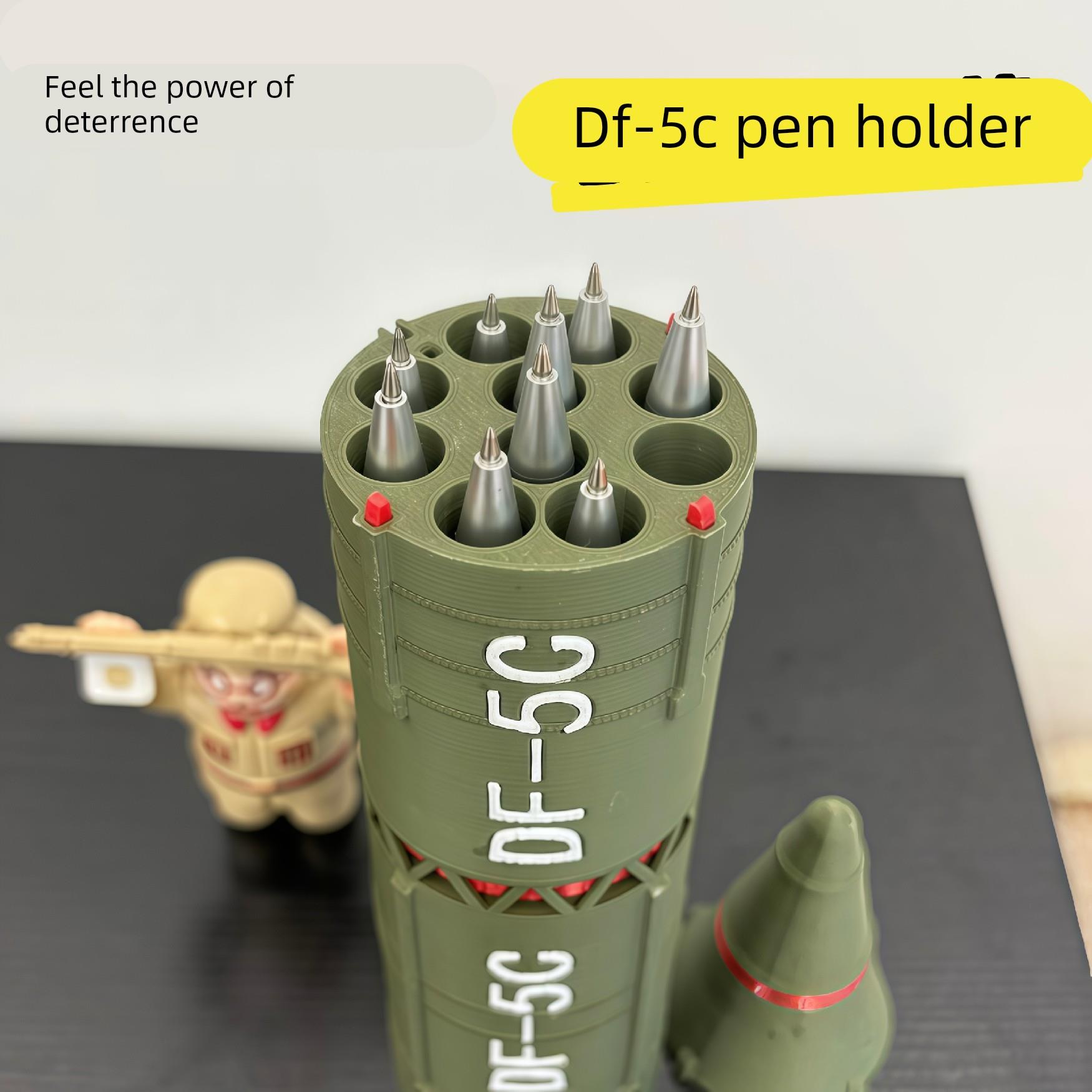 DF-5C笔筒东风5C可拆分3D打印彷真导弹发射器模型三种形态文具盒.图片