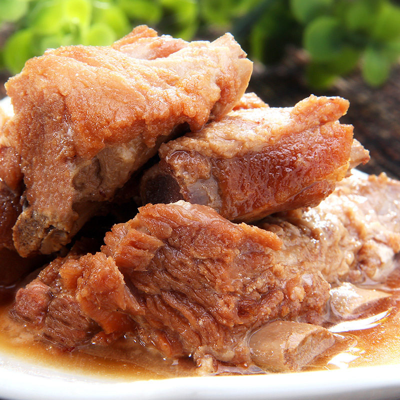 古龙 红烧排骨罐头速食排骨猪肉炒菜即食下饭外卖快餐256g