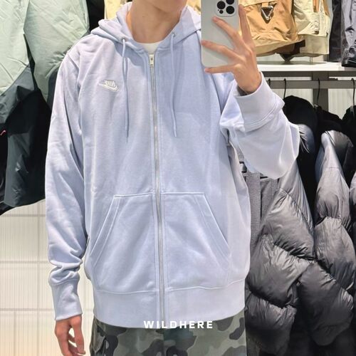 耐克毛圈连帽拉链运动休闲外套男