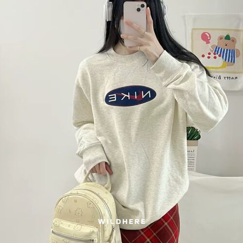 耐克男女款套头美式复古休闲卫衣
