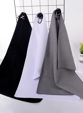 高尔夫华夫格毛巾 磁铁 韩版 高尔夫杆毛巾和环 超细纤维400GSM