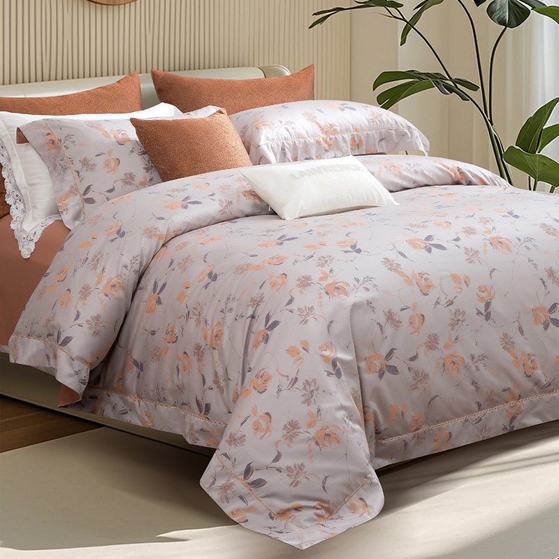 KASS LETON卡诗兰顿高端160支匹马棉全棉贡缎提花四件套纯棉床品