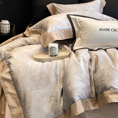 MARKCROSS玛洛驰正品高档100支长绒棉花卉全棉贡缎印花四件套纯棉