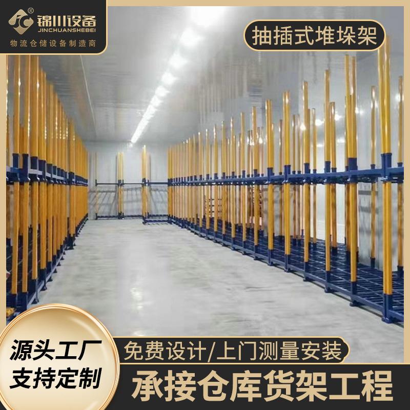 定制堆垛架折叠抽插管柱式仓储物料架拆卸组合周转架托盘式货架