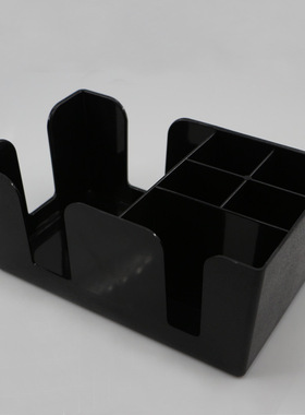 黑色亚克力纸巾吸管盒 吸管盒 纸巾盒 多用纸巾吸管盒 酒吧台常备