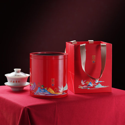 厂家直供圆形马口铁散茶铁盒茶饼礼品罐婚礼喜庆包装礼盒通用