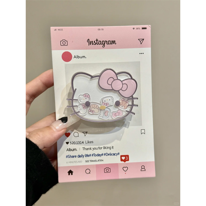 网红韦雪同款粉色HelloKitty摇摇乐流动支架适用iPhone16promax新款苹果华为小米vivoppo手机壳追剧神器防丢