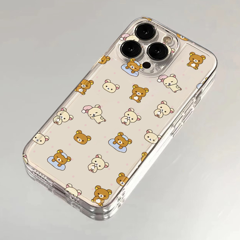 轻松熊手机壳适用苹果16可爱15华为mate60pro卡通iphone14周边pura70小米13透明iqoo12日韩oppo红米vivo荣耀