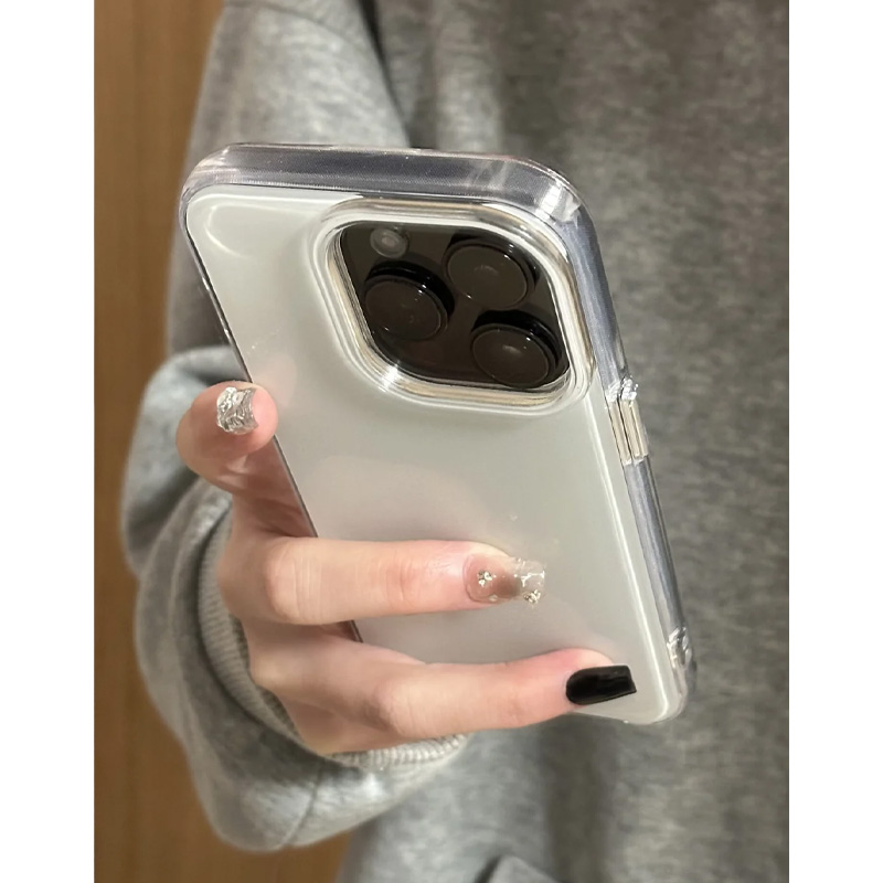 KEWU纯白色英文光油适用苹果16promax手机壳iPhone15女新款14个性16时尚13小众16Pro防摔15ProMax保护套12男