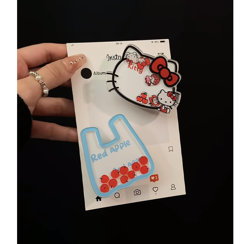 Kitty圣诞小众摇摇乐气囊手机壳支架粘贴懒人伸缩卡通便携粘贴式适用苹果华为小米vivoppo手机壳追剧神器防丢