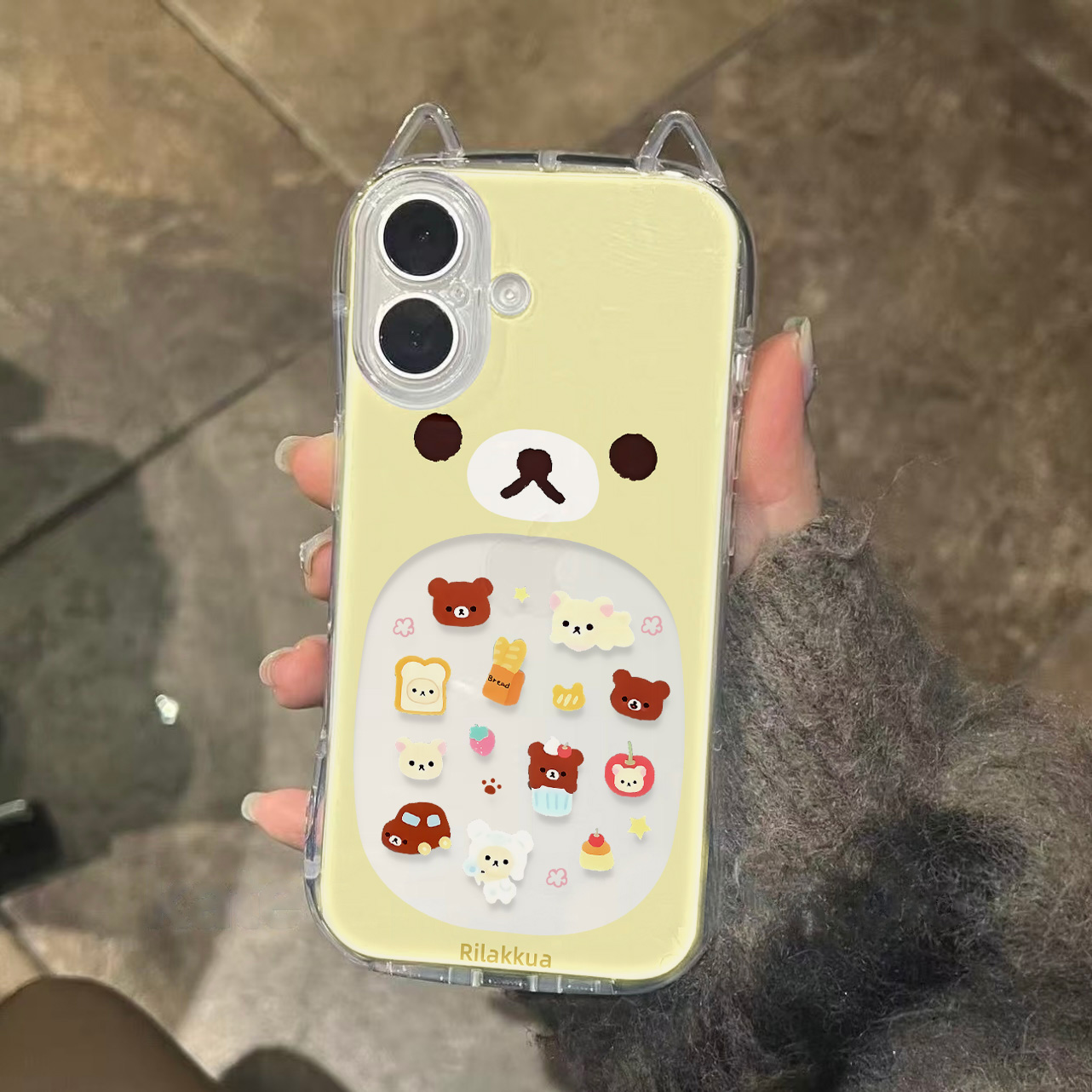 KEWU日韩ins可爱卡通小熊适用苹果15透明iPhone16promax新款手机壳15pro防摔14硅胶软壳13加厚12高级保护套11