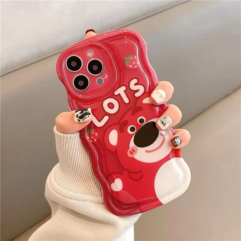 适用苹果14手机壳iphone13promax草莓小熊11趣味卡通12网红新款14pro