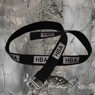 (稀有)HBA Hood By Air Belt 黑色满印logo腰带 Lil Uzi同款