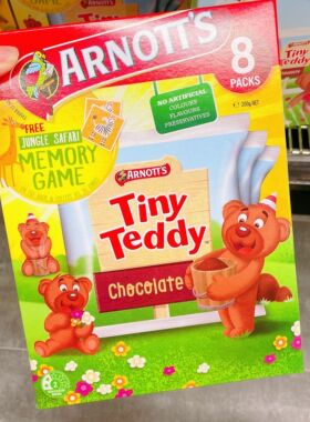 K13M家Gc4227澳洲Arnotts雅乐思泰迪熊巧克力豆饼干多口味 200g