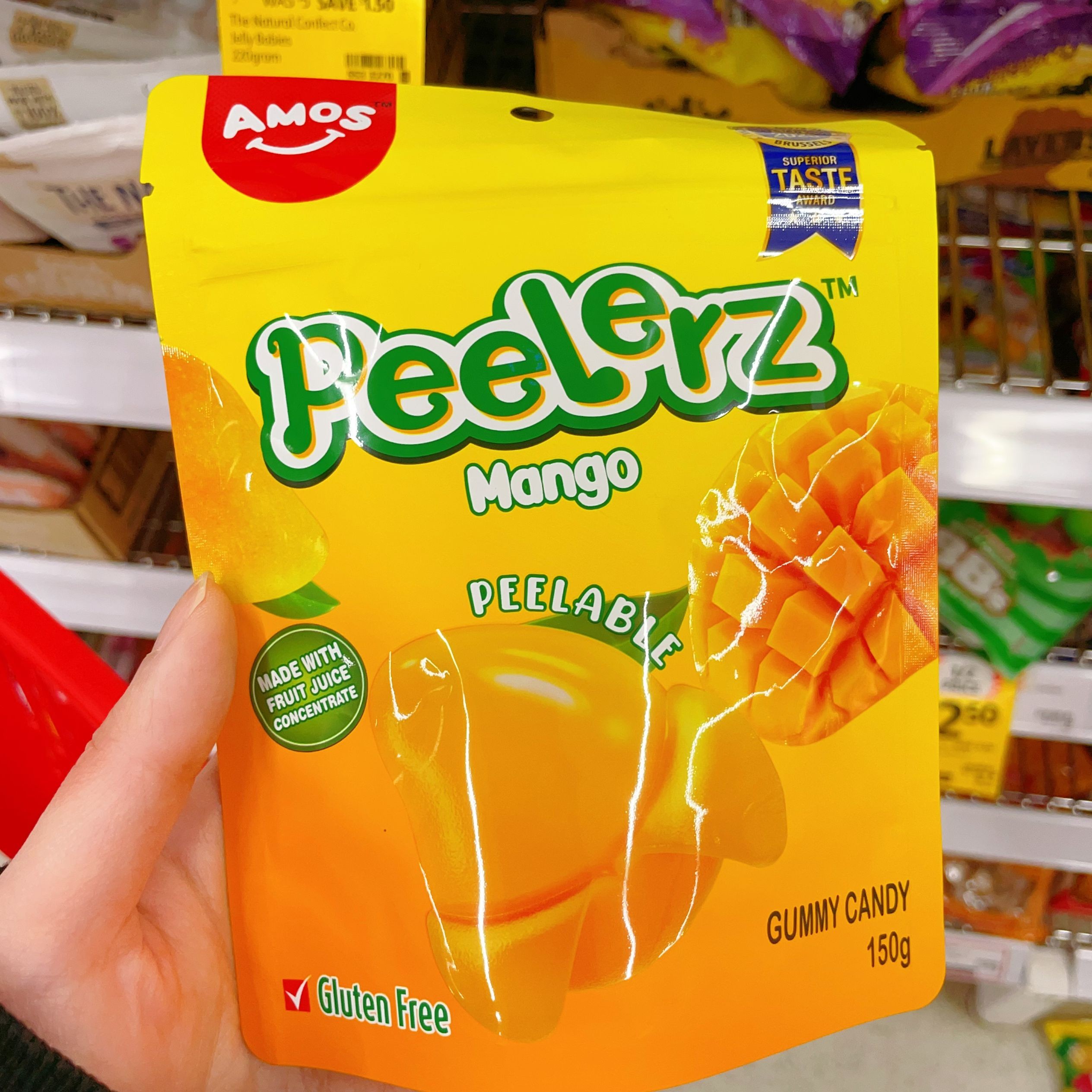 澳洲代购直邮 Amos Peelerz 芒果剥皮糖 浓郁多汁 澳洲版 150g