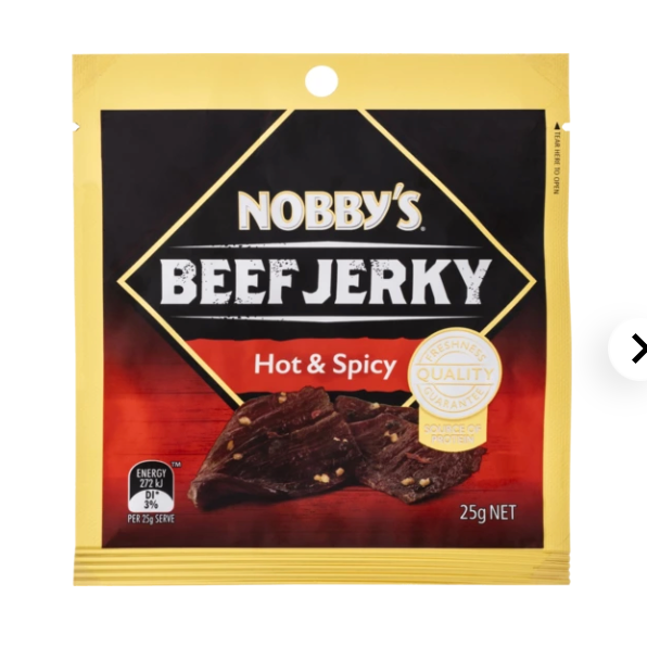 澳洲代购直邮nobbys 浓郁烟熏牛肉干 优质蛋白来源 便携装 25g
