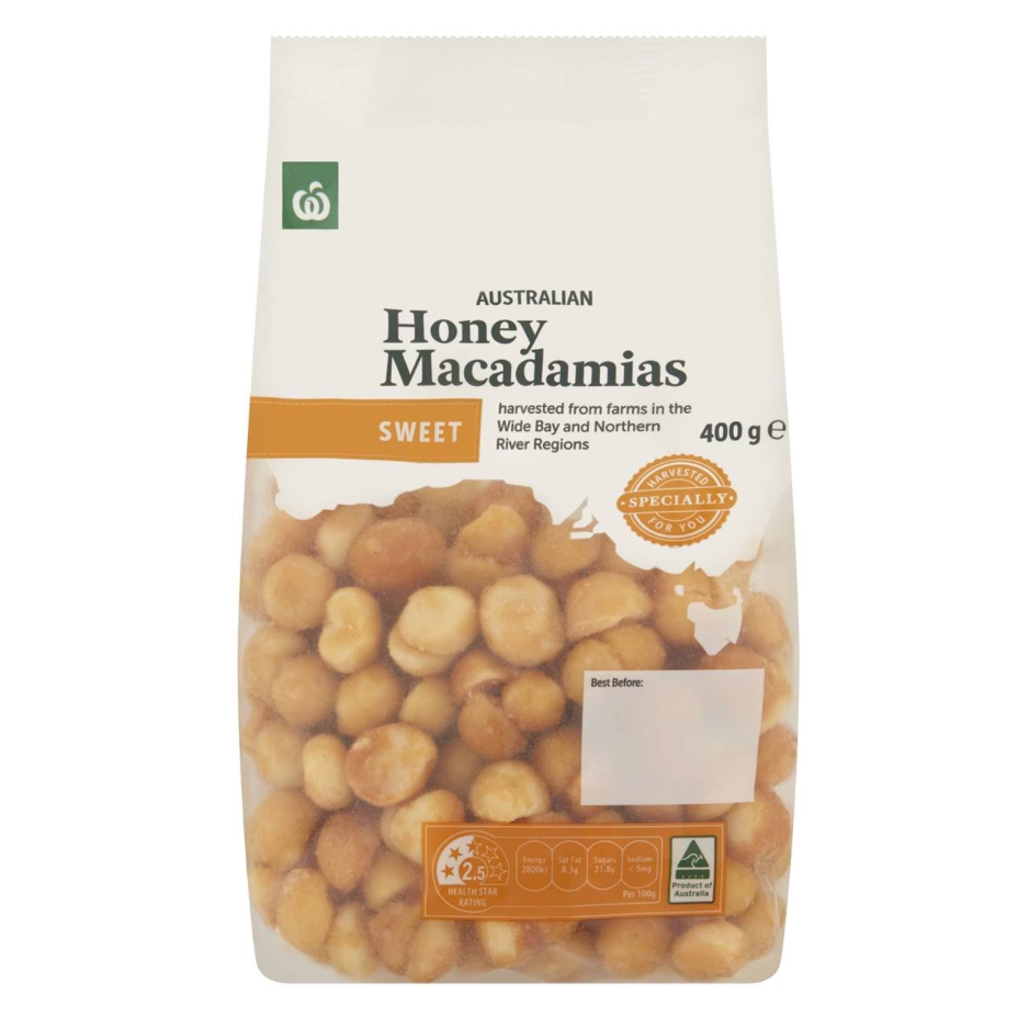 澳洲代购直邮coles woolworths 包蜂蜜夏威夷果 澳洲坚果 400g