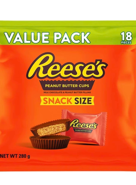 澳洲代购直邮Reeses奶油花生酱夹心牛奶巧克力杯 280g 超值装