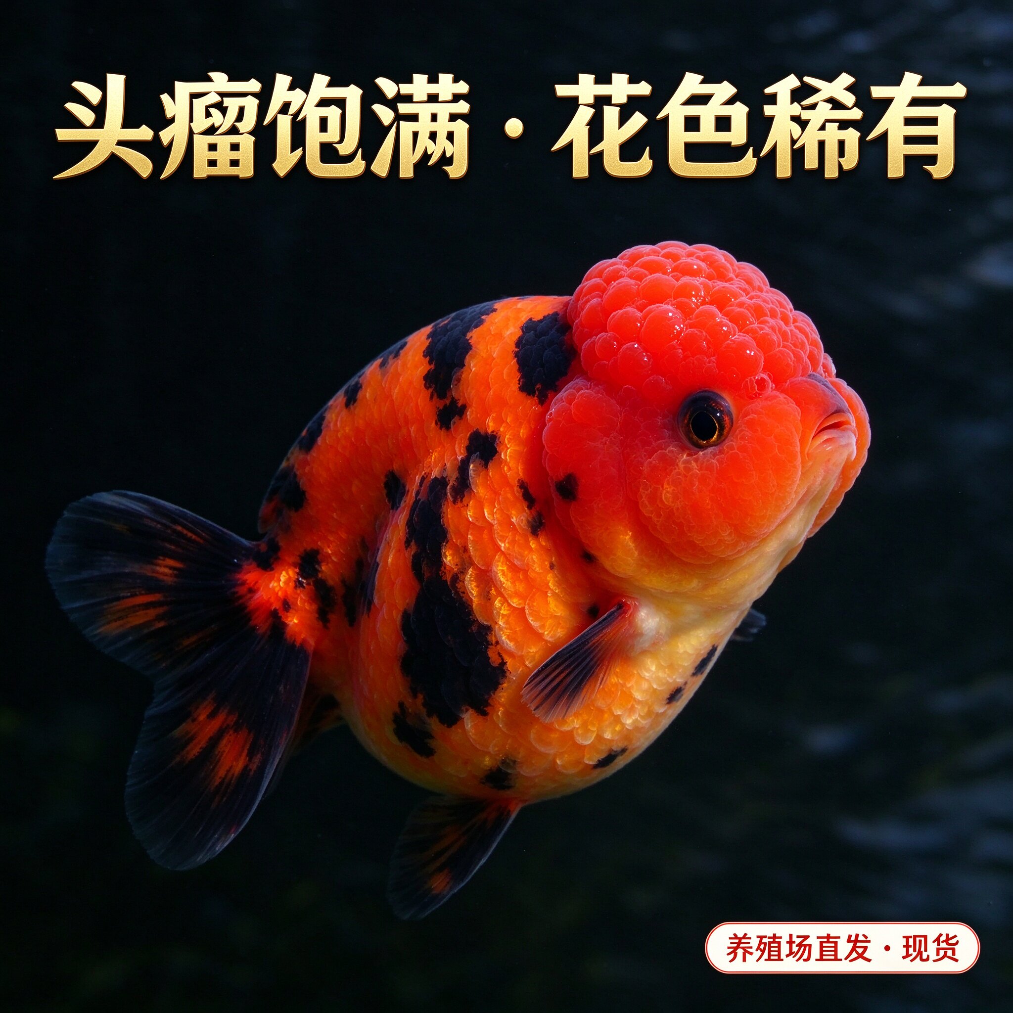 兰寿金鱼苗精品小苗头瘤饱满花色稀有波妞奶牛活鱼冷水淡水鱼观赏