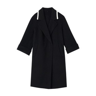 【年度大清仓】绵羊毛双面呢螺纹拼接毛呢外套WJ926