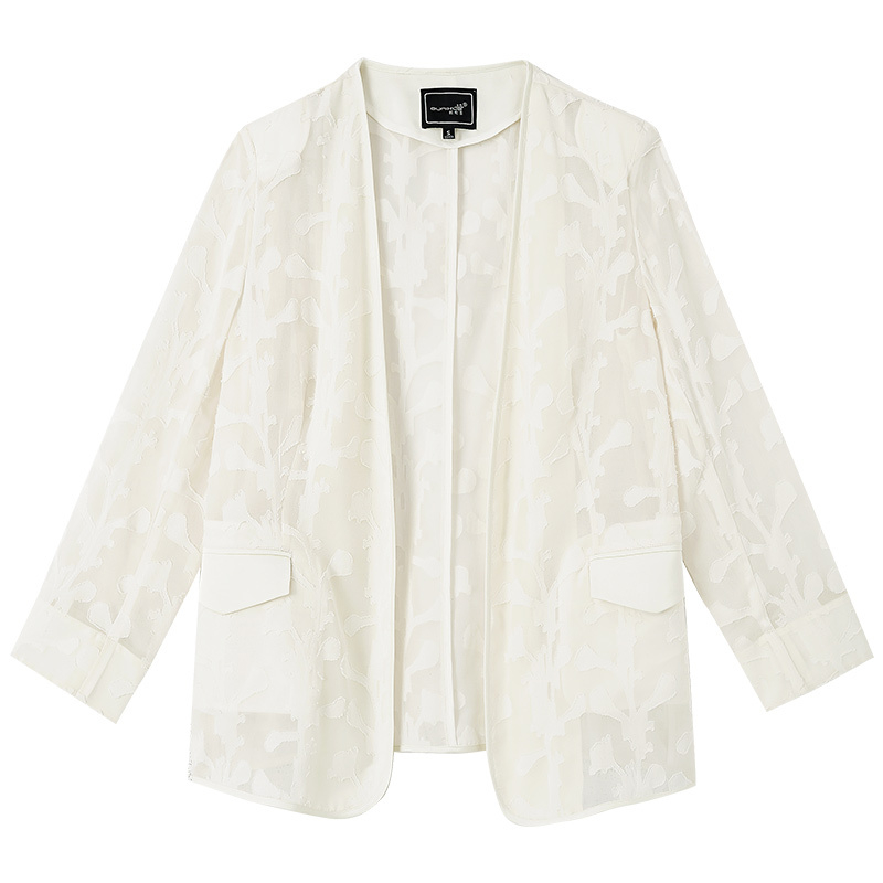 V领杏色西装外套长袖直筒西服