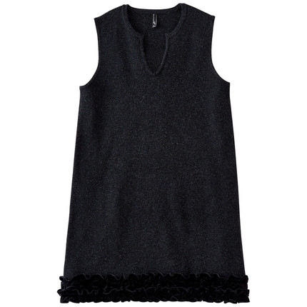 【年终大清仓】木耳边拼接叠穿毛衣连衣裙DR153