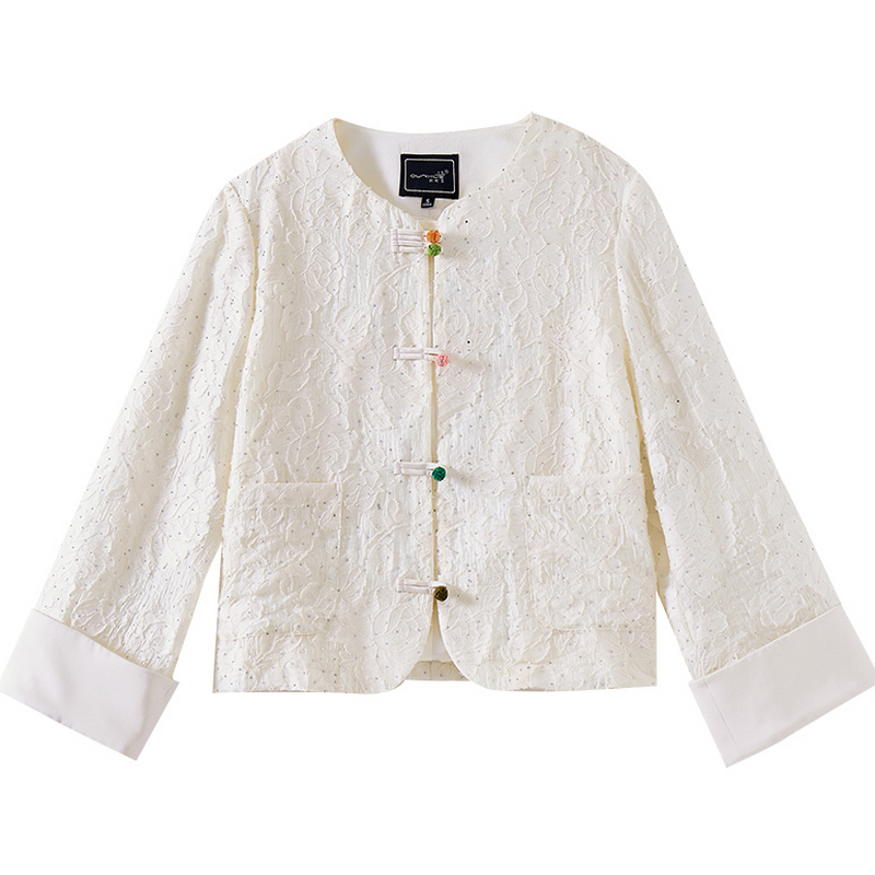 盘扣烫钻提花外套时尚休闲上衣