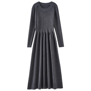 【年度大清仓】罗纹圆领时尚宽松休闲打底毛衣连衣裙DQ290