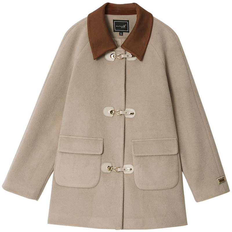 【米粒粉丝专享】翻领加厚呢大衣外套CH732