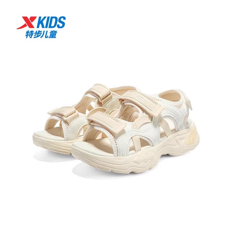 特步女童凉鞋2025夏季新款透气运动休闲凉拖沙滩鞋675314504002