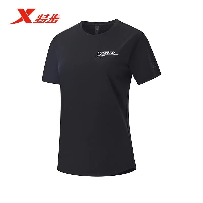 特步速干T女夏季宽松短袖冰丝户外跑步T恤透气上衣女975328010160