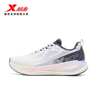 特步动力巢ACE中底减震加绒二棉鞋跑步鞋女2025冬款975418370055