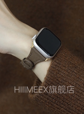 HIIIMEEX适用苹果手表小羊皮表带适用于苹果手表带iwatch78女款真皮柔软表带苹果s8表带高级感真皮applewatch