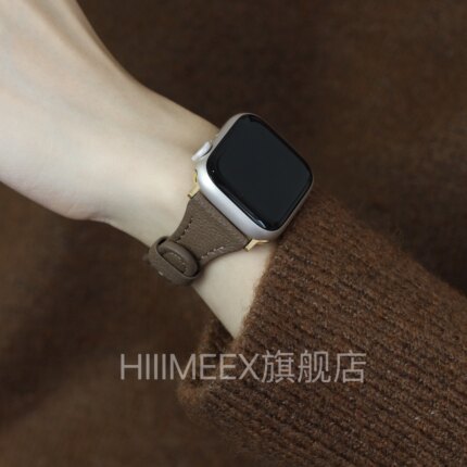 HIIIMEEX适用苹果手表小羊皮表带适用于苹果手表带iwatch78女款真皮柔软表带苹果s8表带高级感真皮applewatch
