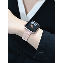 适用苹果手表 夏日细编织磁吸iwatch表带s10表带透气applewatch表带高级感腕带