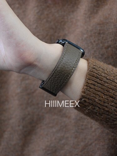 HIIIMEEX折叠扣表带荔枝纹真皮