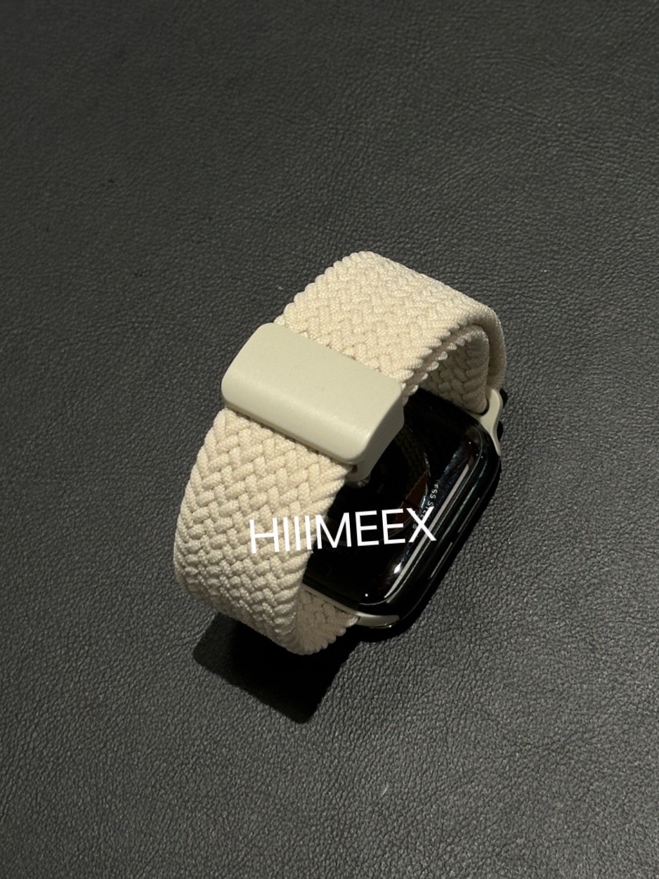 HIIIMEEX适用苹果手表 星光色塑胶吸扣applewatch9编织表带iwatch8/7/se舒适运动透气苹果表带男女同款