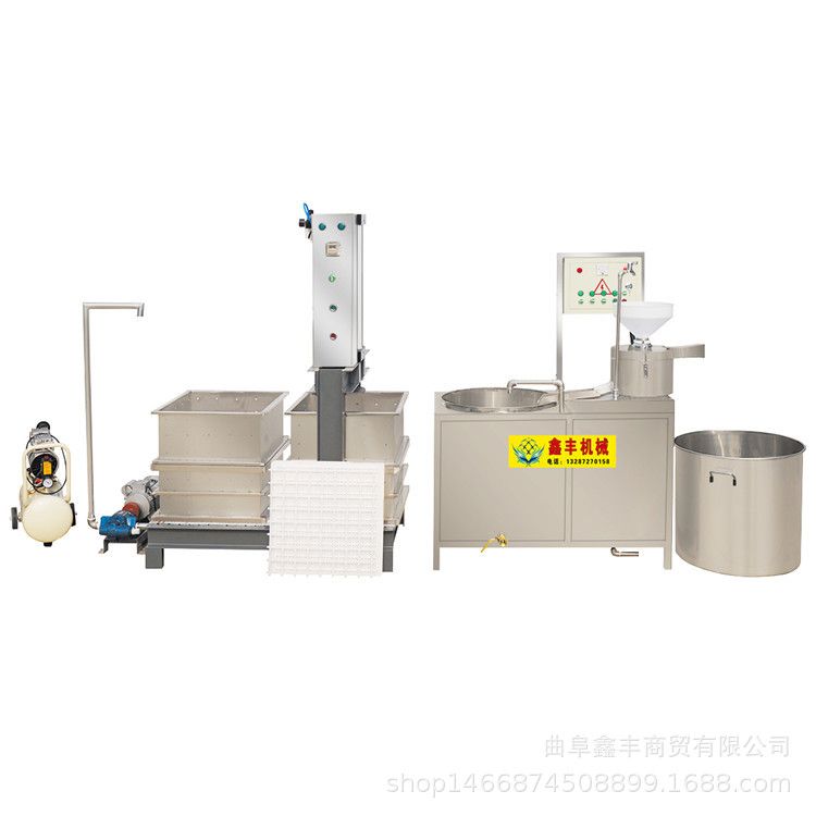 按钮式豆腐干机设备 鑫丰数控自动豆腐干机厂 技术包教会全自动