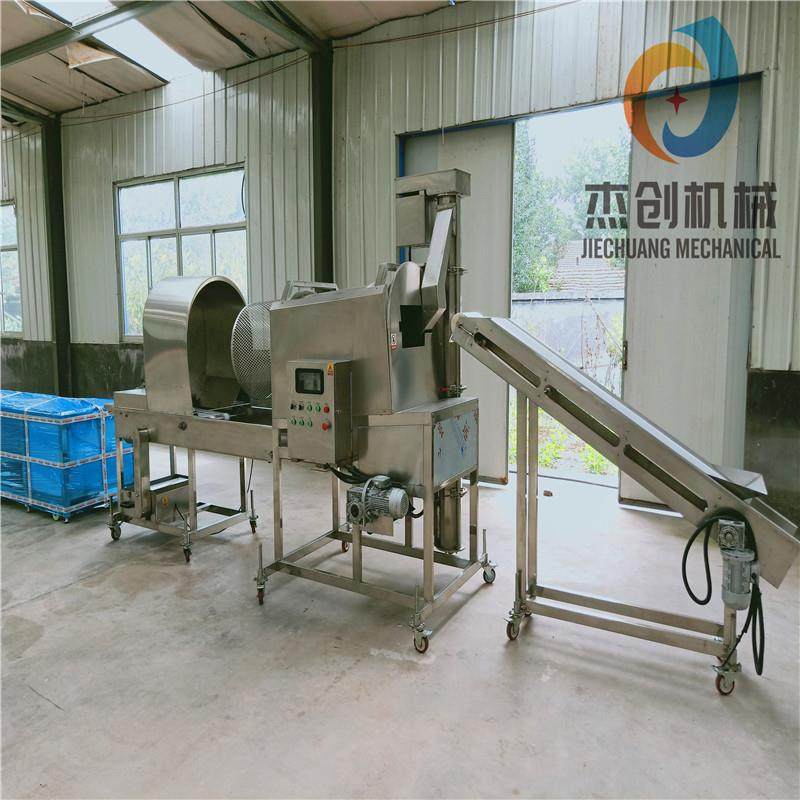 自动化溜肉段裹粉机器 全自动鸡肉条上粉油炸配套设备 送货上门