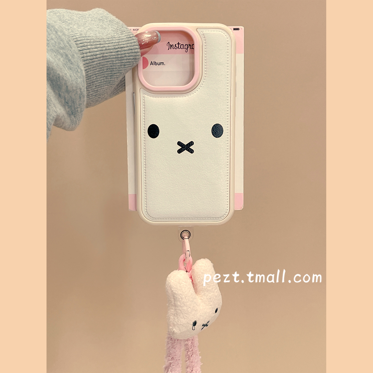 米菲兔表情少女心手机壳带挂绳