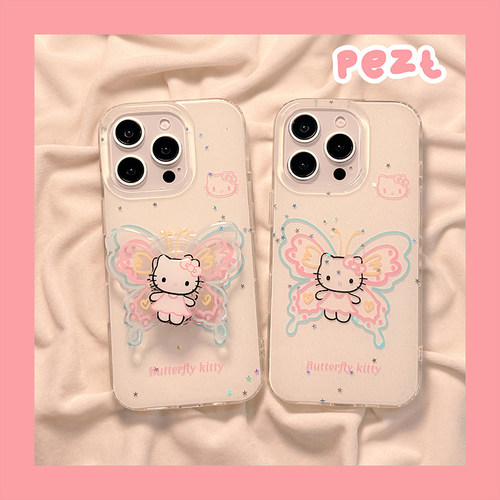 苹果手机壳可爱hellokitty蝴蝶