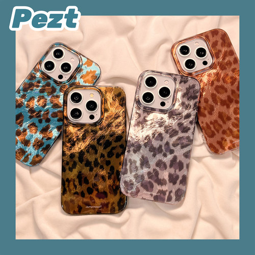 日韩风个性豹纹轻奢手机壳新款