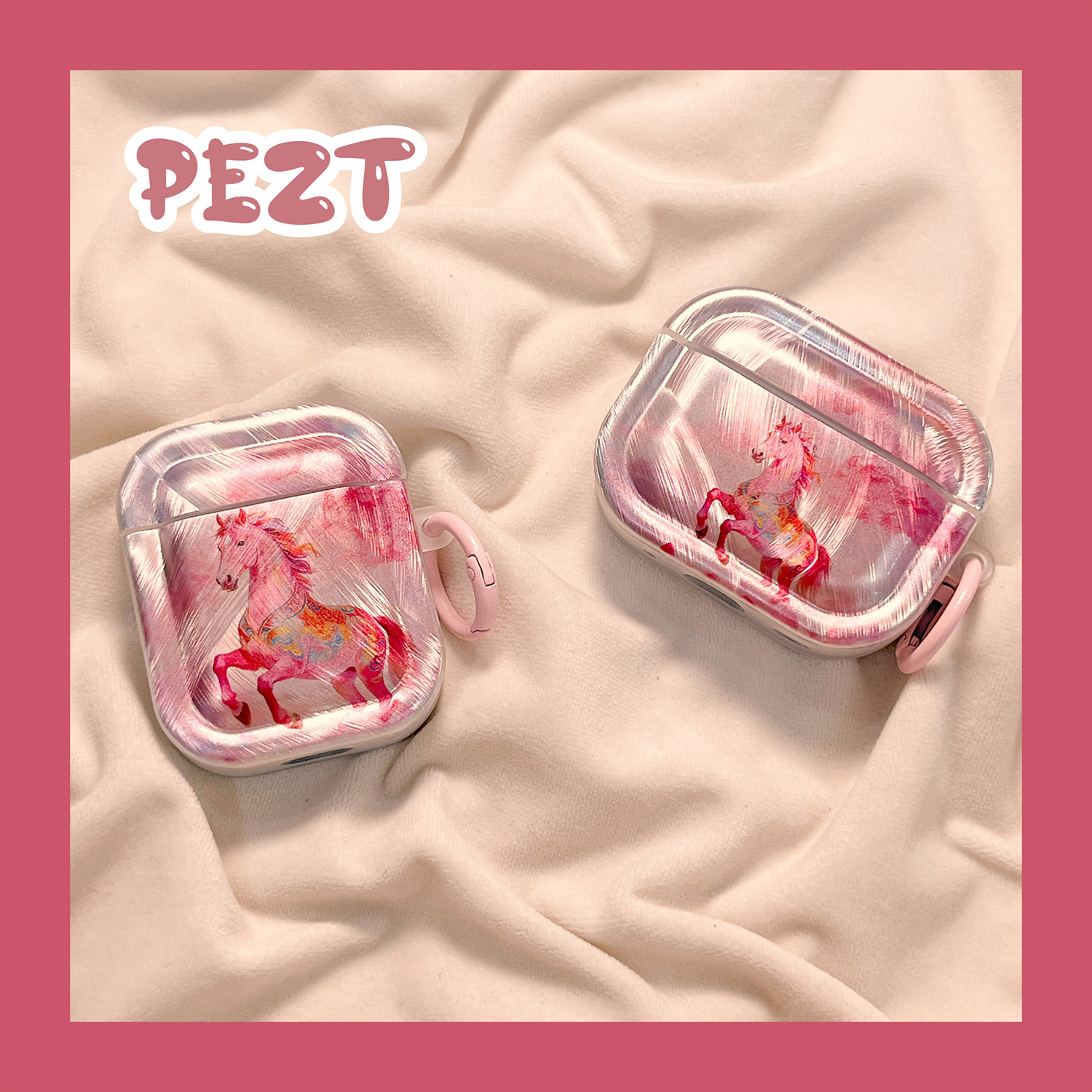 粉色晕染小马适用airpodspro3保护套新4代airpods3耳机壳二代苹果airpodspro2耳机保护套airpods4新年马年女,3C数码配件,耳机保护套,淘宝优惠券,粉丝福利购,淘宝优惠卷