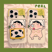 卡通可爱睡觉小熊带支架适用苹果16手机壳网红iphone15promax新款 13pro防摔硅胶15女款 14pro创意13小众12全包